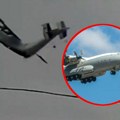 Avion se prelomio u vazduhu, pa uz eksploziju pao na zemlju: Snimak rušenja gigantskog ruskog "antonova", svima pažnju…