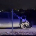 Prednji deo vozila potpuno uništen: Sudar automobila i traktora u Vranju (video)