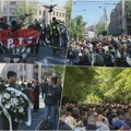 Река грађана кренула ка школи "Владислав Рибникар" где ће одати пошту страдалима у трагедији ФОТО