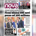 „Nova“: „Firmi bliskoj SNS novi posao od 300 miliona dinara“