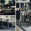 Ostala samo olupina: Pogledajte posledice požara na parkingu Aerodroma "Nikola Tesla"
