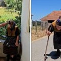 Savijena do crne zemlje, ona ide polako a u ruci joj sav teret života: Prizor sa mreža tera suze na oči