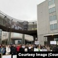 Podrška građana Srbije u Briselu studentima u protestu