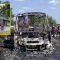 Zapalio se minibus pun putnika kod Užica (VIDEO)