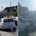 Težak lančani sudar na Smederevskom putu: Mladić prešao u suprotnu traku i izazvao direktan sudar (Video)