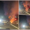 Dva motora se zapalila, automobil uništen! Teška nesreća kod Podgorice, jezivi prizori na putu (video)