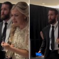 Udovica Čarlija Kirka u suzama evakuisana: Erika u pratnji trojice muškaraca napušta hotel (video)