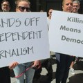 "Dalje ruke od nezavisnih medija": Srpska dijaspora pred sedištem većinskog vlasnika Junajted medije