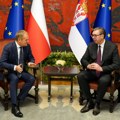 Tusk nastavlja posetu Beogradu: Vučević dočekao poljskog premijera ispred Palate "Srbija"