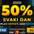 AmiralBet vam poklanja 50% bonusa svakog dana