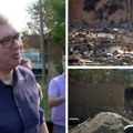 ”Vidim malo osmeha sad” predsednik Vučić u Opštini Žitorađa: Obilazi radove na obnovi kuća izgorelih u požaru