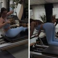 Uh! Hana i Nataša se utegle u helanke, pa usnimile kako se istežu na spravama! Ovaj kadar morate da vidite