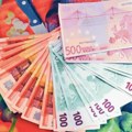 Srednji kurs danas 117,1716 dinara za evro, 108,7540 dinara za dolar