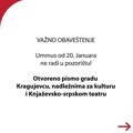 UMMUS: Otvoreno pismo gradu Kragujevcu, nadležnima za kulturu i Knjaževsko-srpskom teatru