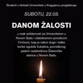 Studenti u blokadi Univerziteta u Kragujevcu danas proglasili dan žalosti