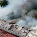 Pogled iz vazduha na katastrofu na Novom Beogradu: Dron snimio jezive scene, buktinja guta TC "Enjub"