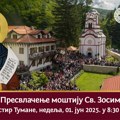 Presvlačenje moštiju Svetog Zosima u Tumanu: Duhovni skup 1. juna