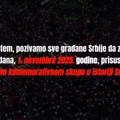 Studenti pozvali na najveći komemorativni skup u istoriji Srbije
