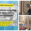 Skup podrške otpuštenom sindikalcu EPS-a Dragoslavu Ljubičiću ispred Prvog osnovnog suda u Beogradu