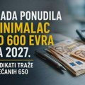 Vlada Srbije nudi minimalac od 600 evra za 2027. godinu, sindikati traže obećanih 650 Minimalac od 600 evra