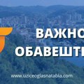 Važno obaveštenje Zavoda za javno zdravlje Užice