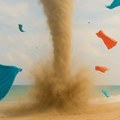 (Video) Tornado na plaži u Srbiji Peškiri i stvari leteli u vodu