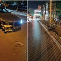 Tragedija izbegnuta za dlaku: Vozač BMW-a bježao od policije, pa razvalio zaštitnu ogradu na trotoaru
