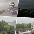 Pogledajte snagu nevremena koje se sručilo na Beograd Ne vidi se prst pred okom, vozači ne mrdaju sa ulica (video)