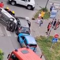 Automobil prevrnut na pešačkom prelazu Jeziv sudar u Novom Sadu (video)