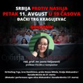 Sutra dvanaesti protest „Srbija protiv nasilja“ u Kragujevcu