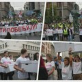 UŽIVO Kolona stigla do RIK-a: Studenti doneli kutije sa potpisima, dočekali ih trubači