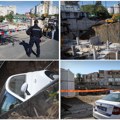Policija na licu mesta, na ogradi obaveštenje: Ovako danas izgleda gradilište na kojem se urušio potporni zid (video)