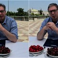 Opozicija ga optužuje da je pokrao izbore, a Vučić priča o trešnjama i jagodama: „Neka budu simbol novog početka…