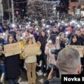 Protest u znak podrške studentima u blokadi u Užicu u centralnoj Srbiji