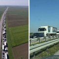 Kilometarska kolona kod Novog Sada zbog prevrtanja kamiona: Prve slike sa mesta nesreće (foto)