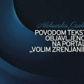 REAGOVANJA: Aleksandar Jankov povodom teksta objavljenog na portalu „Volim Zrenjanin“ Aleksandar Jankov