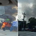 Veliki požar na Zrenjaninskom putu: Vatra progutala vulkanizersku radnju (Foto)