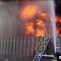 Zapaljeno rusko skladište nafte nakon navodnog napada dronom u Rostovu