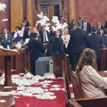 Srbijo, pogledaj ovaj haos Đilasovi primitivci i siledžije zasuli parlament toalet papirom! Eto koliko poštuju srpske…