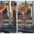 Gospođa u Dalmaciji rešila da se osveži, pa se skinula u bikini i istuširala na pumpi (VIDEO)