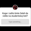 Studenti traže mišljenje građana: Koga želite na studentskoj listi?