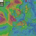 Moguć i orkanski vetar, kiša u celoj zemlji: Pratite kako se kreće ciklon sa Severnog mora