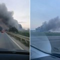 Oblak crnog dima prekrio put! Veliki požar u okolini Beograda