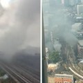 Први снимци Велики пожар Лондону, на терену 100 ватрогасаца: Поремећен железнички саобраћај