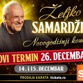 Publici nikad dosta hitova Željka Samardžića! Pevaće Beograđanima 14. 15. i 26. Decembra u Sava Centru