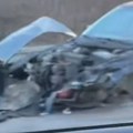 Prvi snimak stravične nesreće na auto-putu kod Niša: Auto je potpuno smrskan