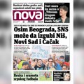 „Nova“ piše: Naprednjaci gube uporišta u gradovima, posle Beograda padaju Novi Sad, Niš i Čačak