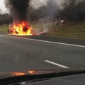 Vatrena scena na auto-putu! Automobil se zapalio kod Kuzmina, (foto)