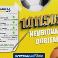 Neverovatan dobitak u AdmiralBetu: Kvota 9,20 z više od milion dinara!