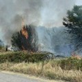 Veliki požar u blizini Leskovca, gase i građani (video)